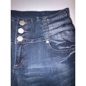 Kaba Jeans Womens High Rise Button Fly Skinny Jeans Blue Wash Size 11